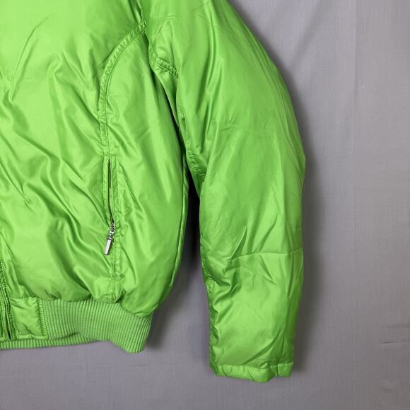 Vintage Ralph Lauren Polo Jeans Co Puffer Jacket Womens Large Lime Green Down - Picture 2 of 9